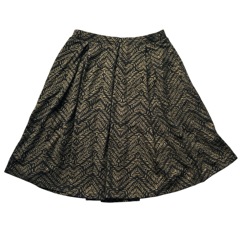 LuLaRoe Madison Black and Gold Midi Skirt